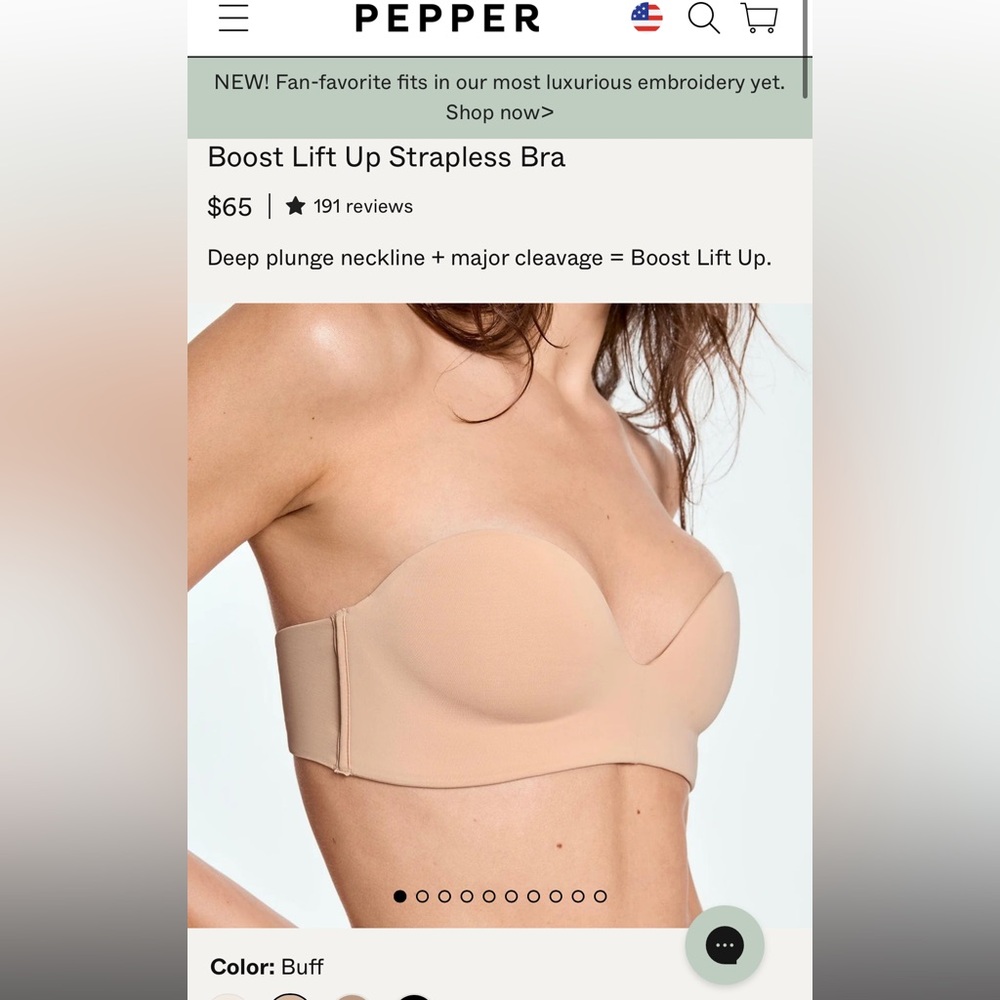 Pepper Strapless lift up Bra- Worn once!
